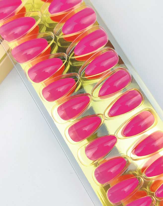 Shiny Artificial Nails (Dark Pink)