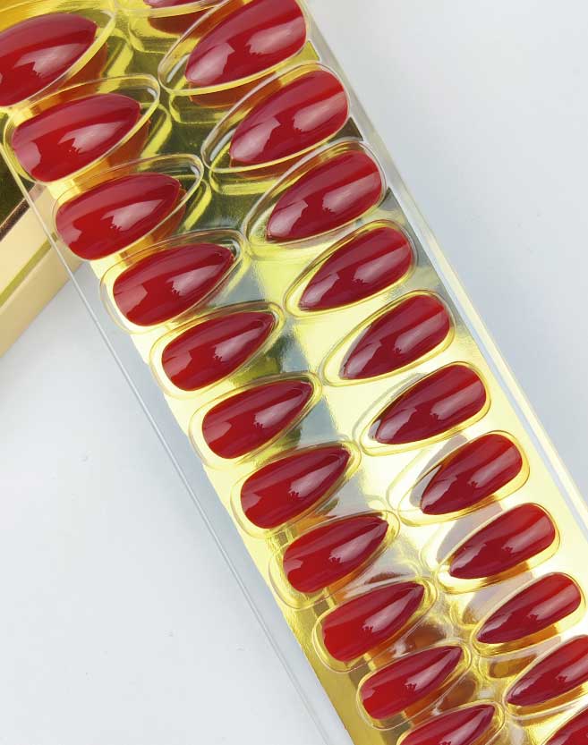 Shiny Artificial Nails (Maroon)