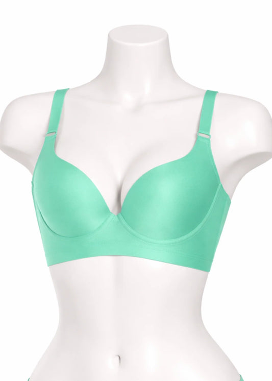 Wire Free Bridal Pushup Bra Green