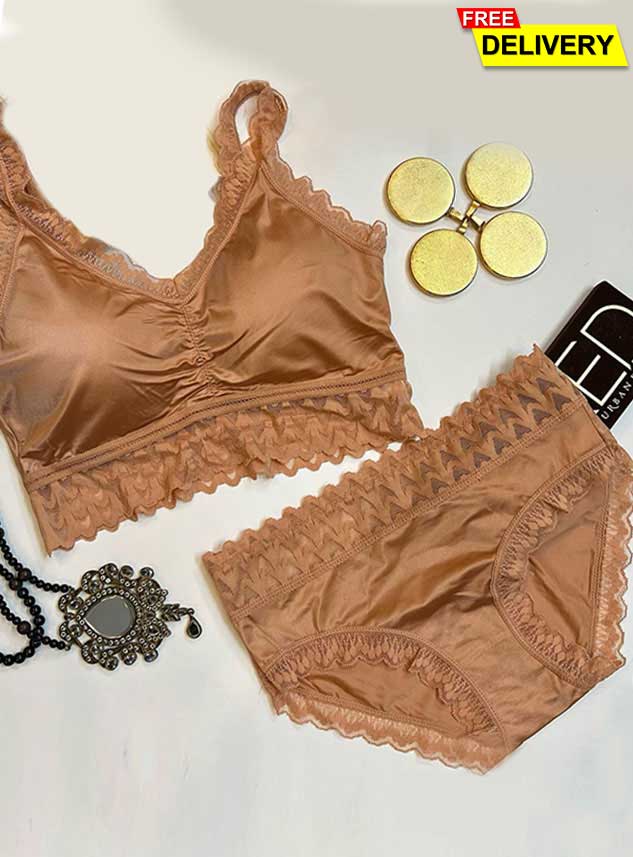 Fancy Silky Bra Set