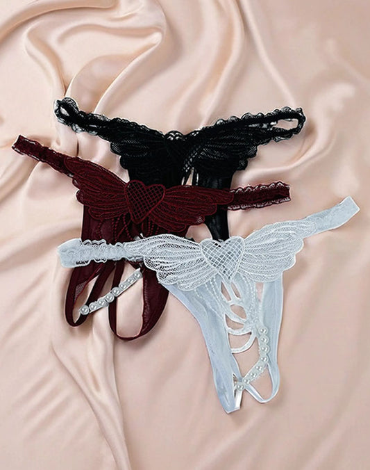 Thin Strap Thong Panties, Amissie Tanga, Seamless, Feminine Lingerie