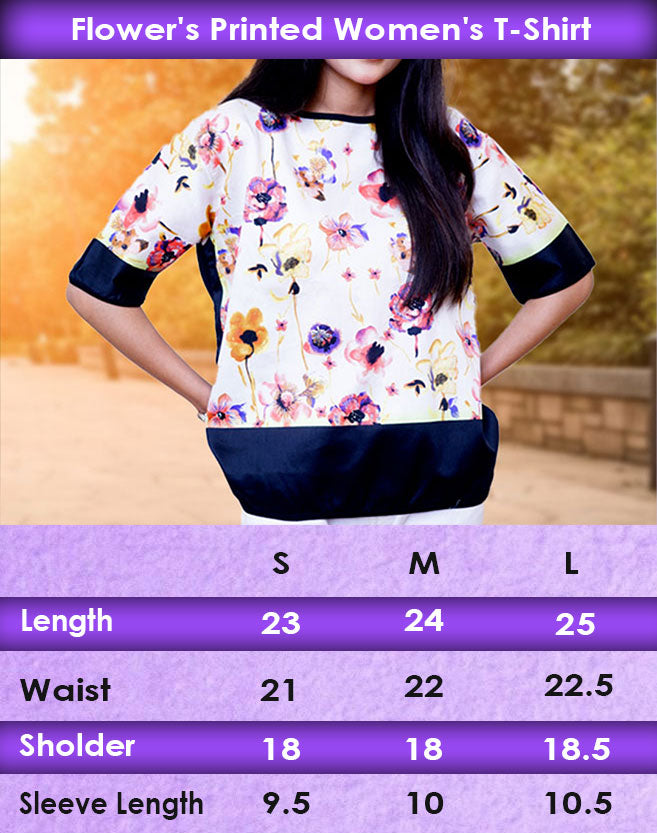 Flower's Printed Women's T-Shirt