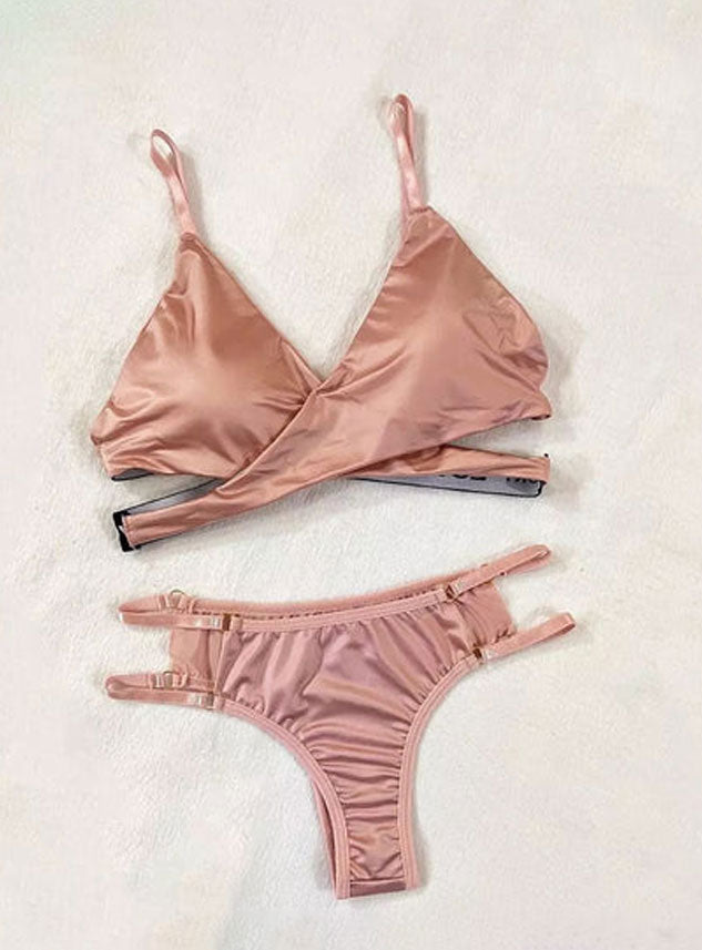 Cross Designe Liight padded Bra Set