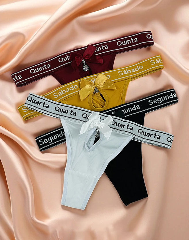 Letter Tape Sexy Women Thong Panties
