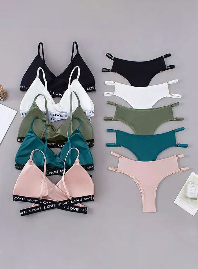 Cross Designe Liight padded Bra Set