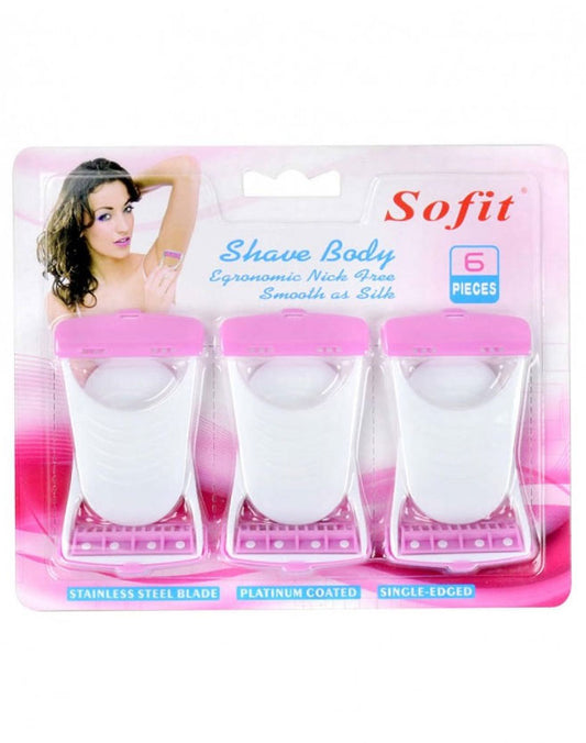 Pack of 6 - Soft Shave Body Razor for Women