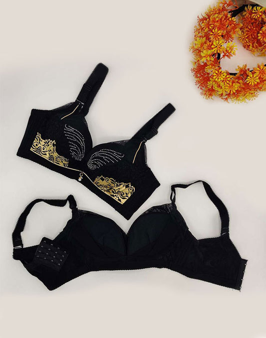 fancy Embroidery & makesh padded bra
