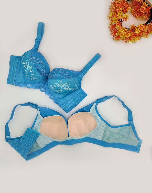 fancy padded makesh bra with flower design