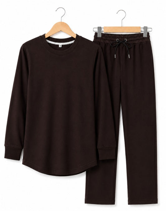 Women's Premium Thermal Lounge Set Dark Brown