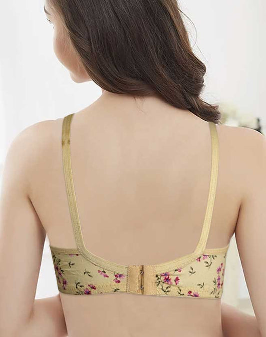 Red Flowery Digitel Printed Soft Cotton/Lawn Bra