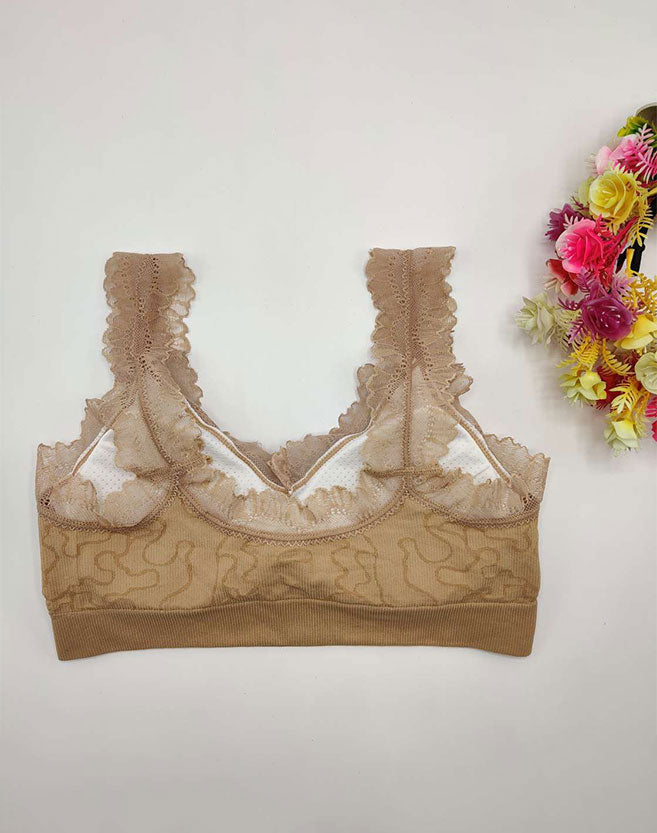 Fancy Lace Strap Soft and Light Padded Bra