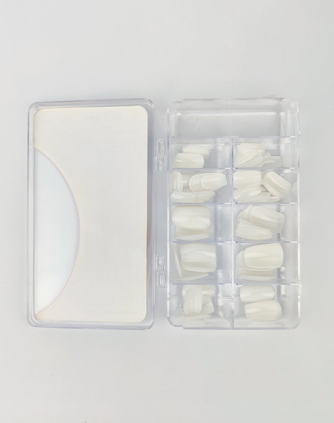 Milky White Artificial Nails (Pack Of 100)