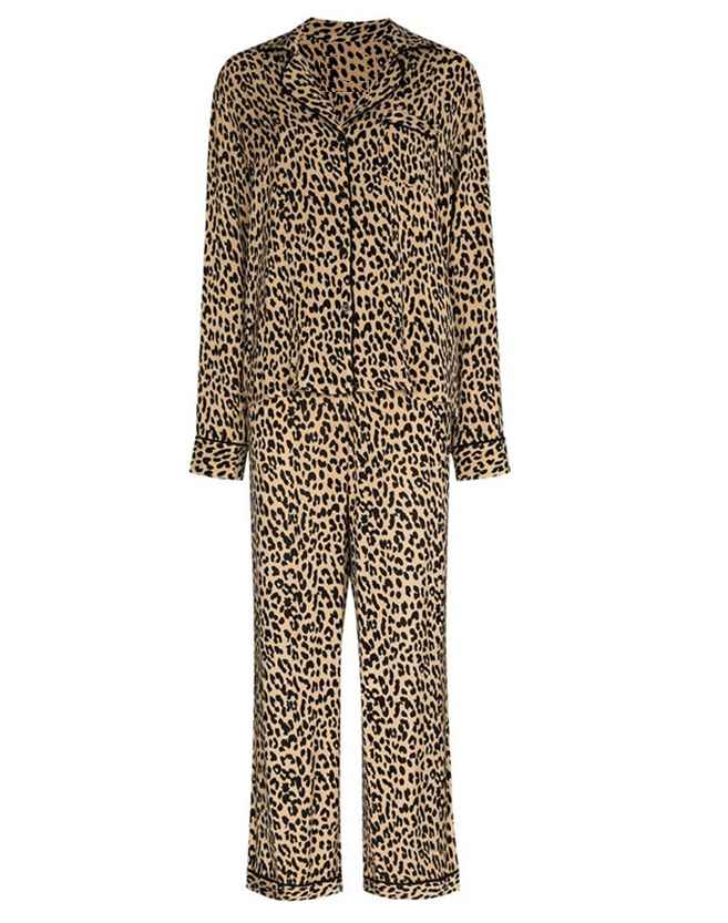 Cheetah Print Silk Pajama Set