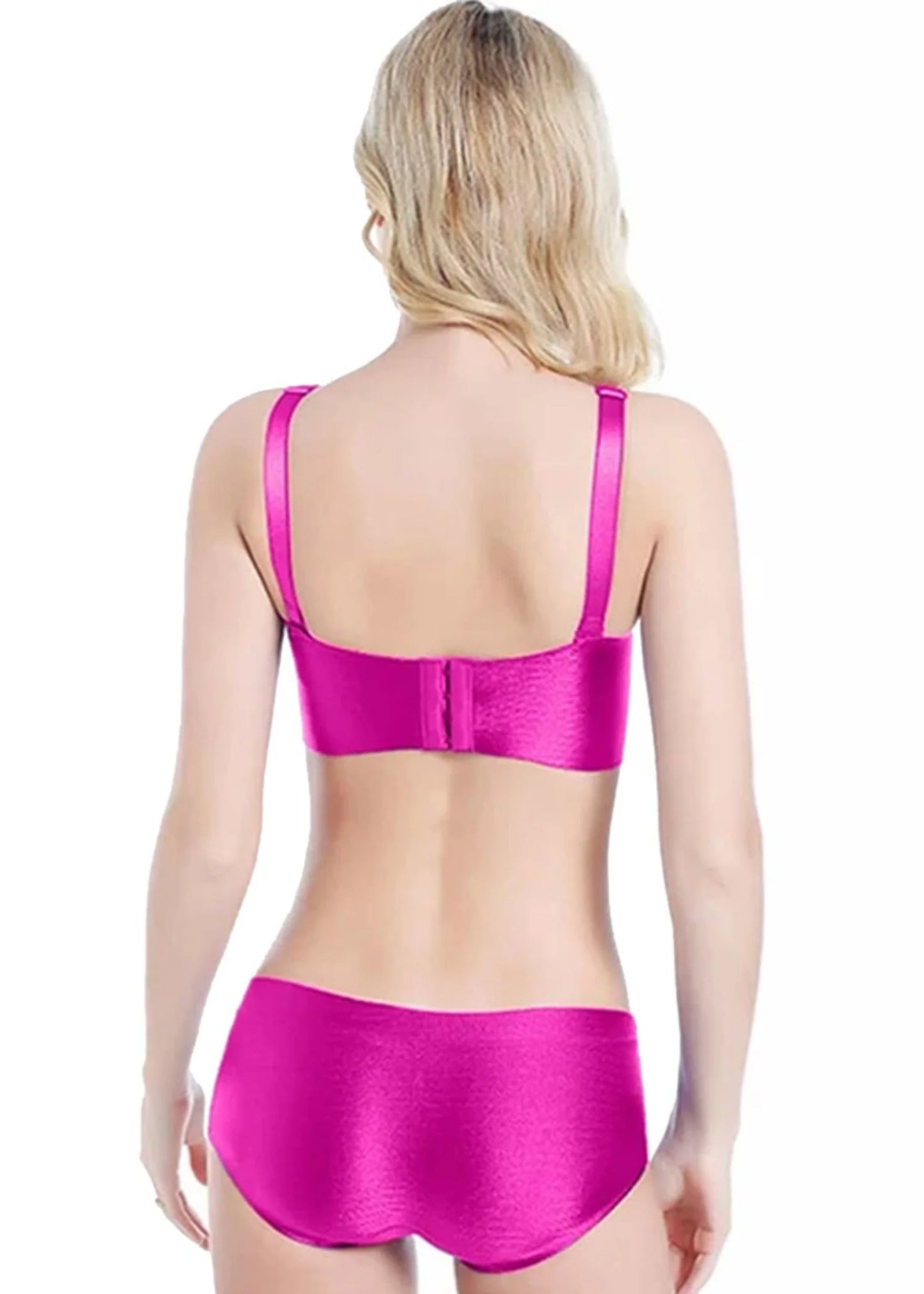 Wire Free Bridal Pushup Bra Dark Pink