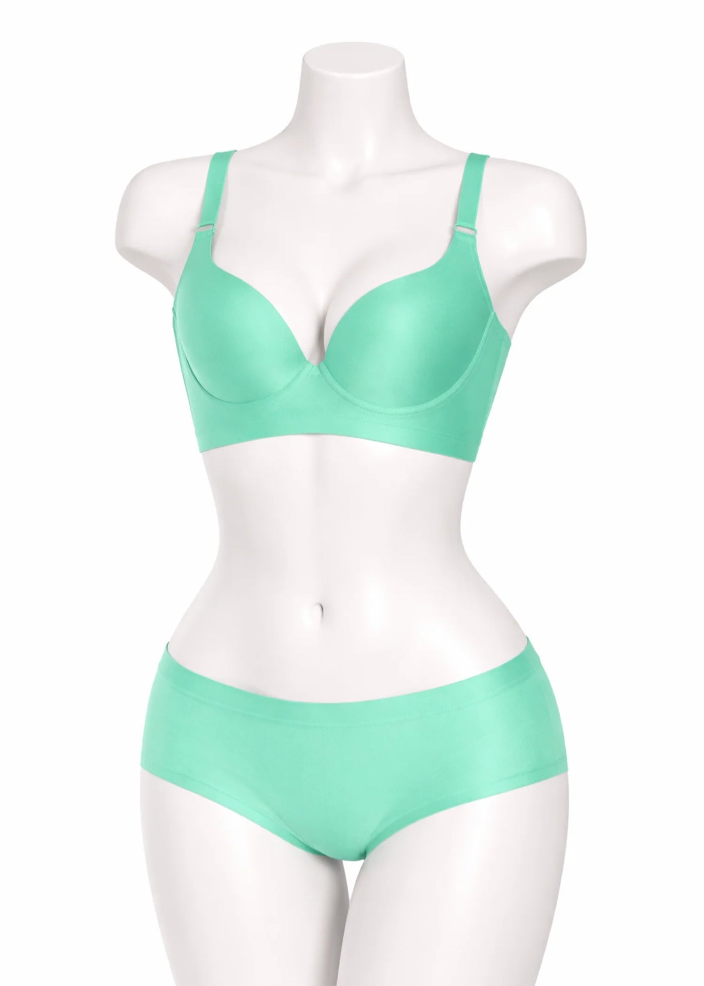 Wire Free Bridal Pushup Bra Green