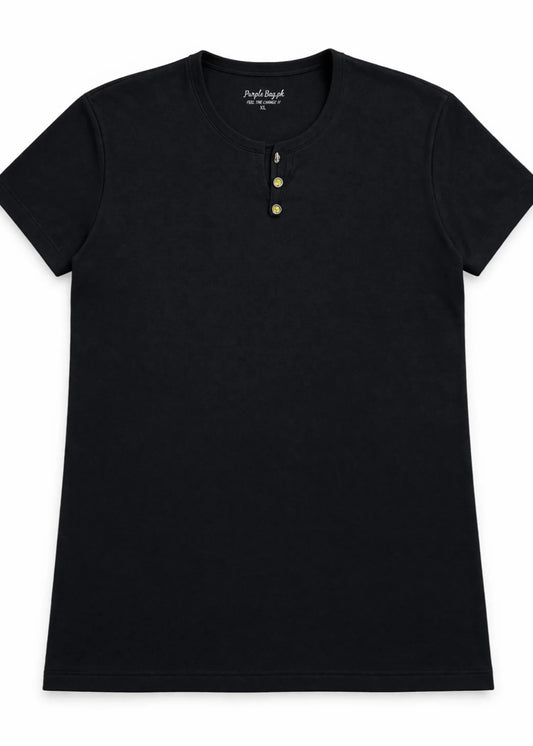 Women's Classic Black Half Sleeves Casual Shirt