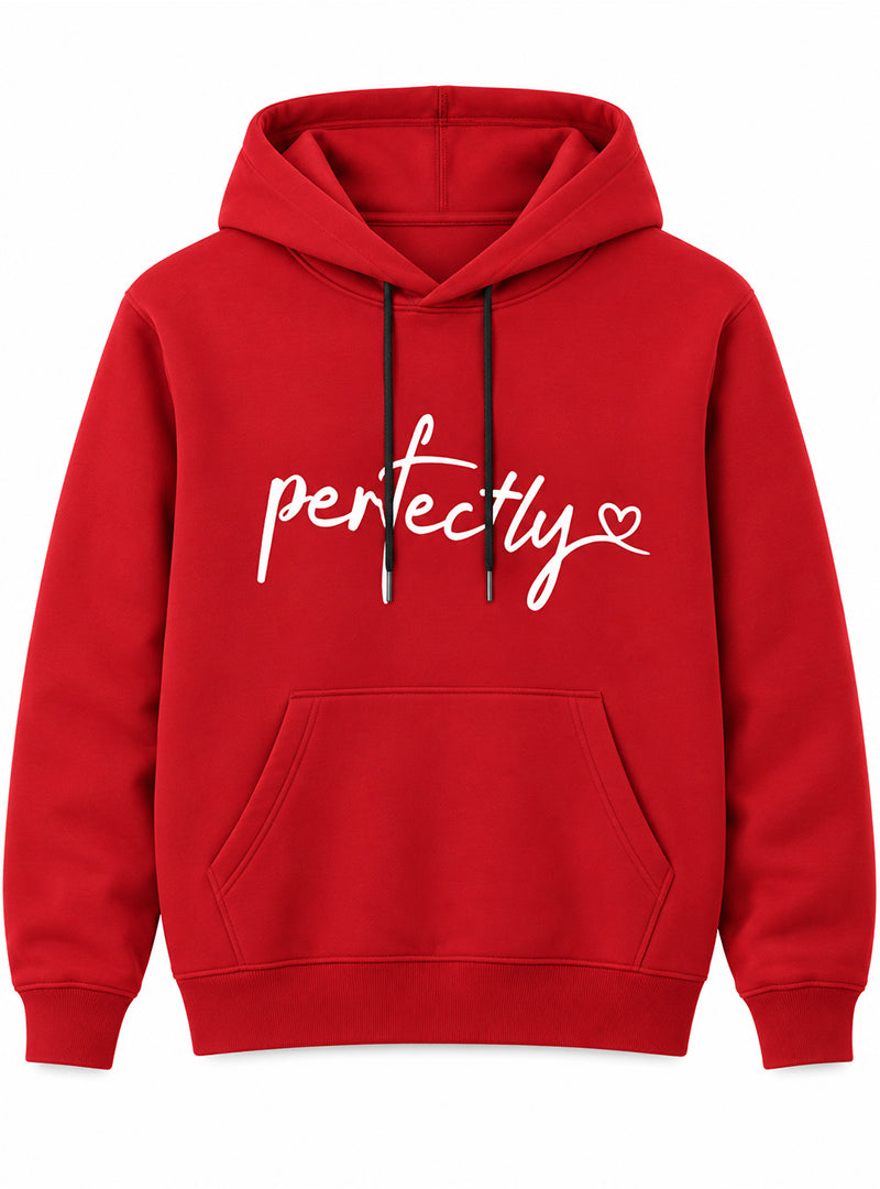 Women Hoodie Red Perfectly Heartbeat