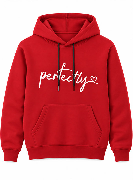 Women Hoodie Red Perfectly Heartbeat