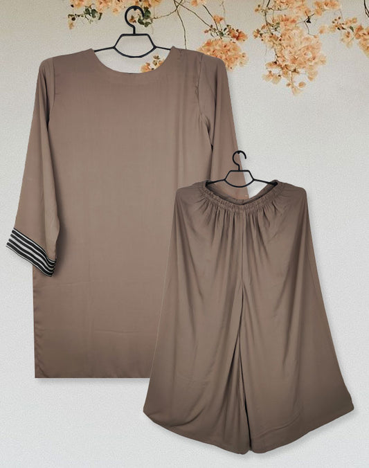 Plain Brown 2 Piece Suite